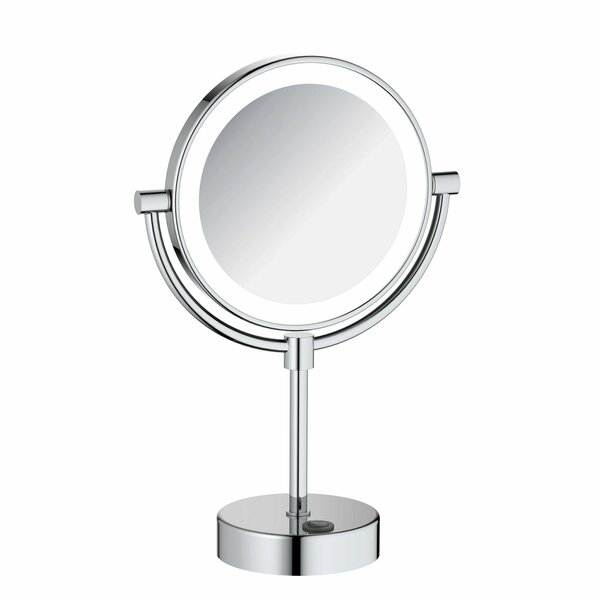 Kibi Circular LED Free Standing Magnifying Make Up Mirror - Chrome KMM104CH